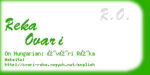 reka ovari business card